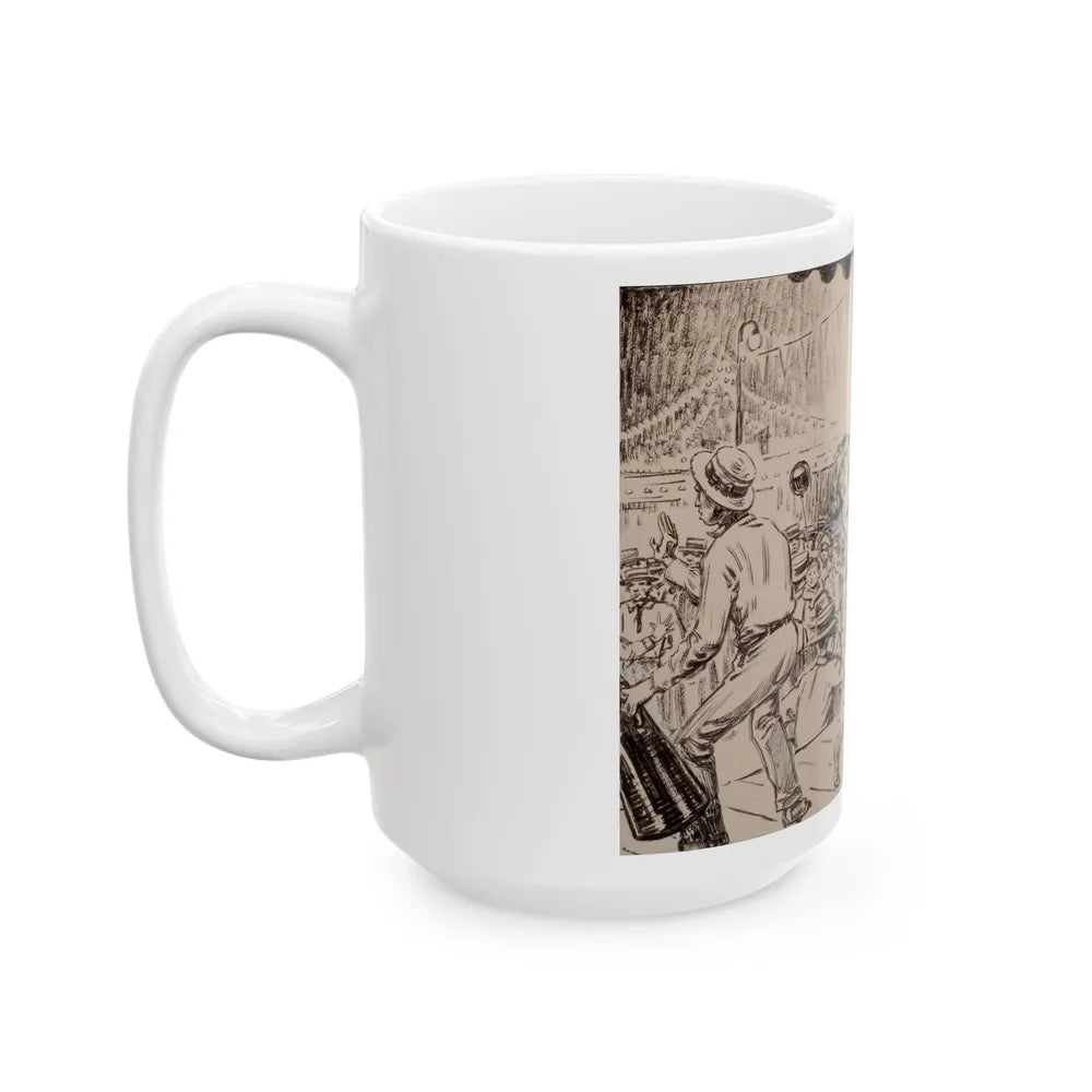 Blue Book Magazine story illustration 2 - White Coffee Mug-Go Mug Yourself