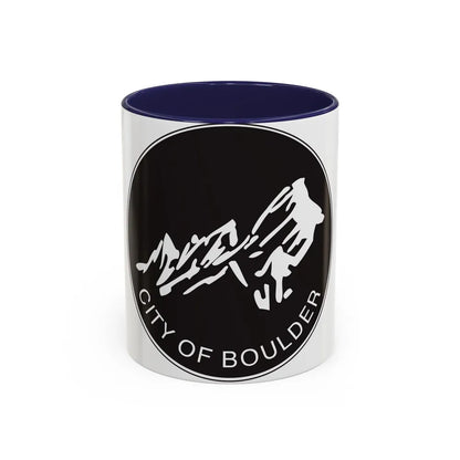 Seal of Boulder Colorado - Accent Coffee Mug-11oz-Navy-Go Mug Yourself