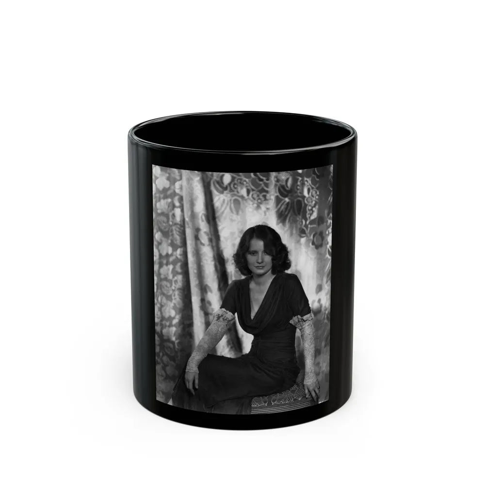 Barbara Stanwyck #184 (Vintage Female Icon) Black Coffee Mug-11oz-Go Mug Yourself