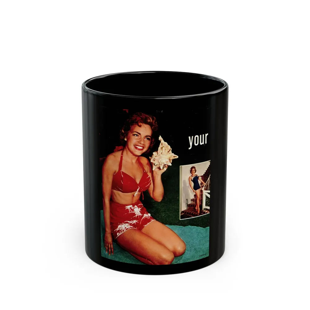 Terry Moore #640 - Magazine Page 2 Photos Circa 50's (Vintage Female Icon) Black Coffee Mug-11oz-Go Mug Yourself