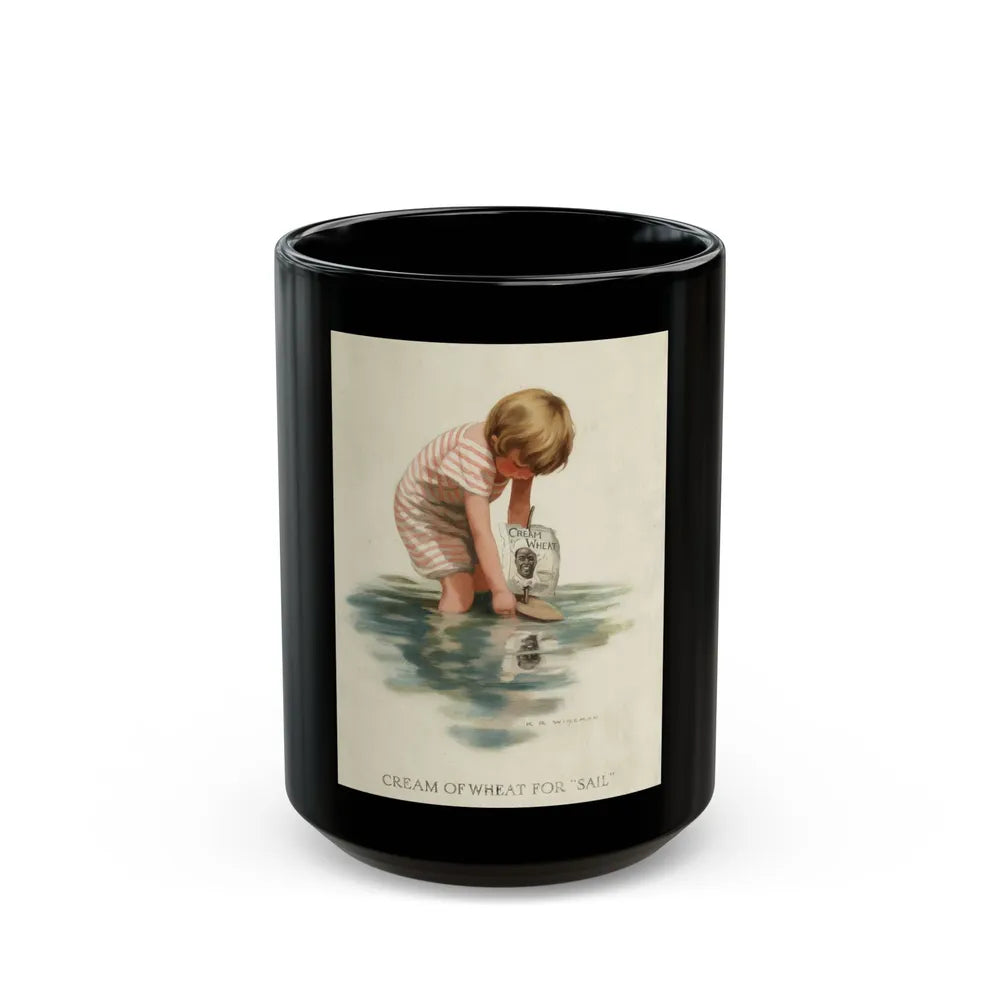 Cream of Wheat for 'Sail,' ad illustration, 1911 - Black Coffee Mug-15oz-Go Mug Yourself