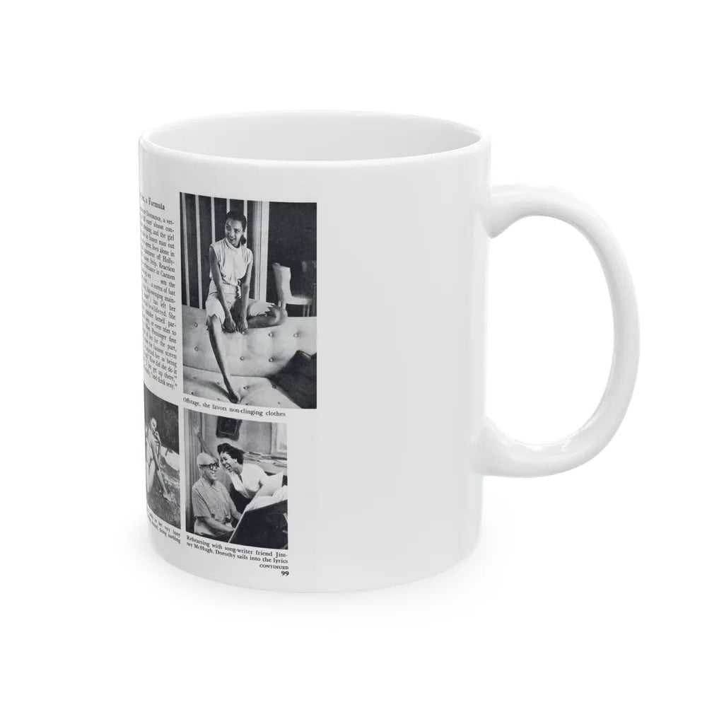 Dorothy Dandridge #99 - Pages 5 & 6 of 8 Featuring, Dorothy with, 4 B&W Photos & Article from Pageant Digest Mag. June '55 (Vintage Female Icon) White Coffee Mug-Go Mug Yourself