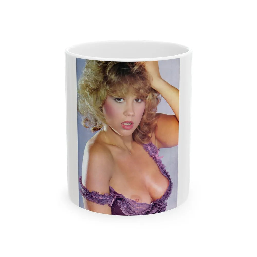 Linda Blair #315 - 1 Page, 1 Photo with lingerie & nipples exposed from OUI Mag. October '82 (Vintage Female Icon) White Coffee Mug-11oz-Go Mug Yourself