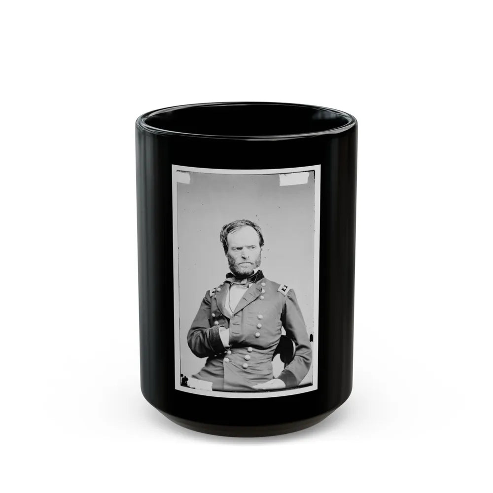 Portrait Of Maj. Gen. William T. Sherman, Officer Of The Federal Army (U.S. Civil War) Black Coffee Mug-15oz-Go Mug Yourself