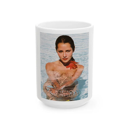 Barbara Carrera #116 (Vintage Female Icon) White Coffee Mug-15oz-Go Mug Yourself