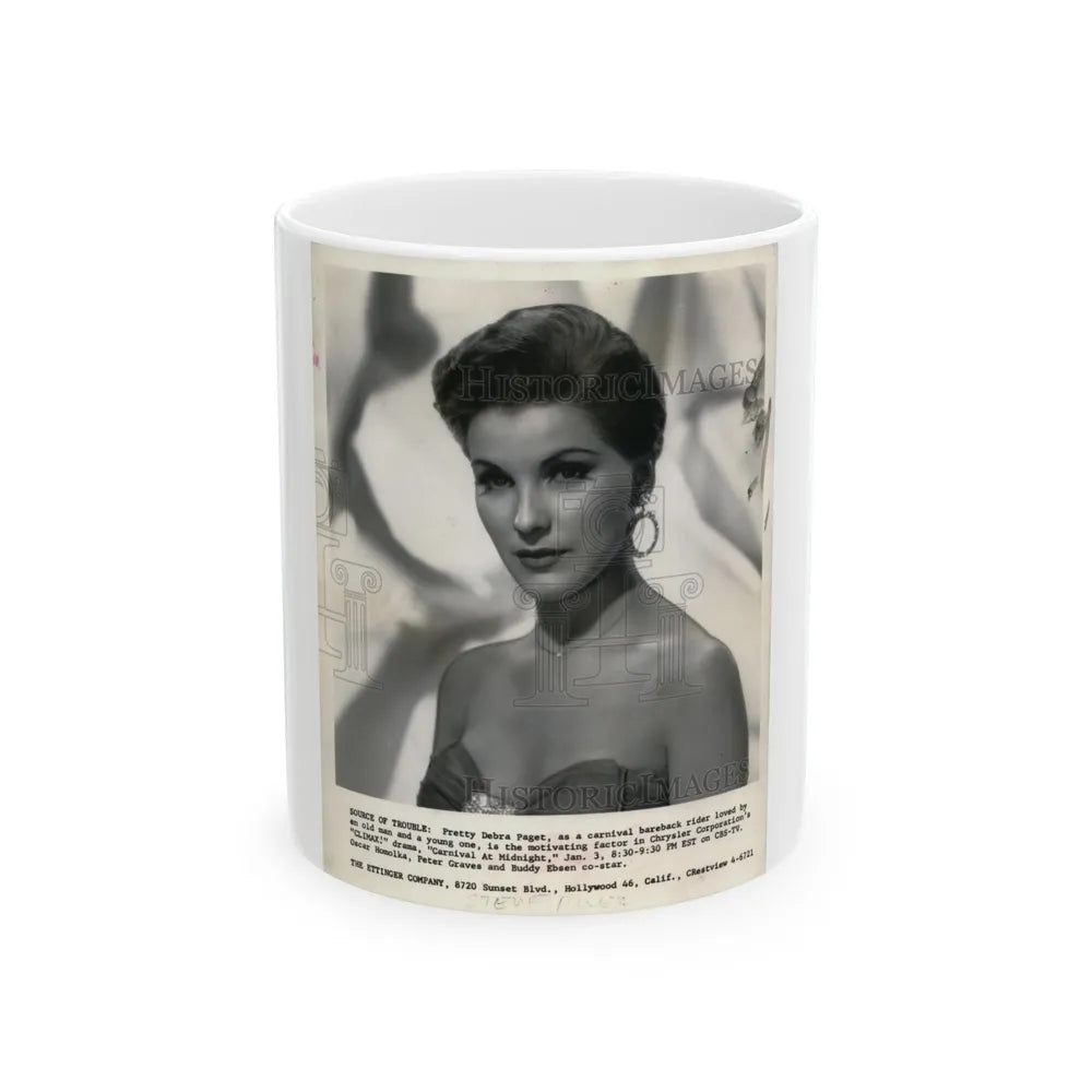 Debra Paget #425 (Vintage Female Icon) White Coffee Mug-11oz-Go Mug Yourself