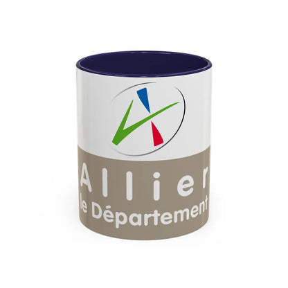 Flag of Allier France - Accent Coffee Mug-11oz-Navy-Go Mug Yourself