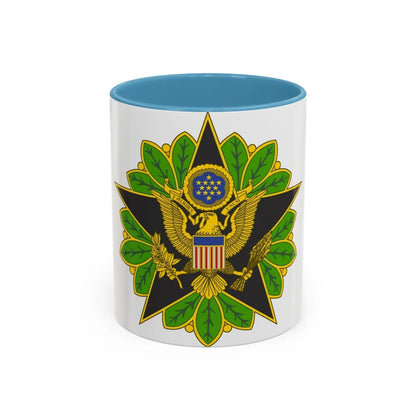 Staff Identification Badge (U.S. Army) Accent Coffee Mug-11oz-Light Blue-Go Mug Yourself