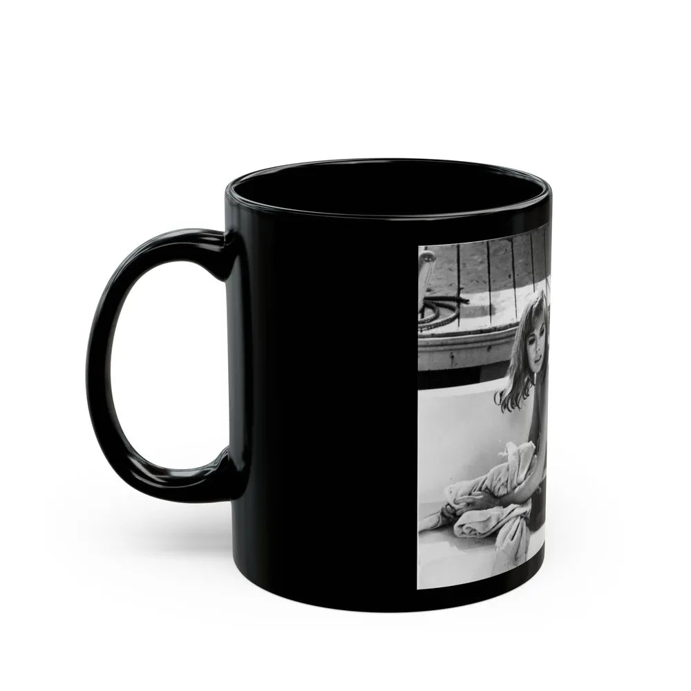 Leslie Parrish #61 (Vintage Female Icon) Black Coffee Mug-Go Mug Yourself