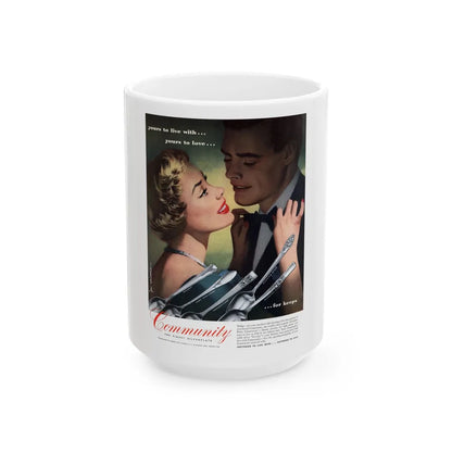 Community Silverware ad, Redbook, September 1950 - White Coffee Mug-15oz-Go Mug Yourself