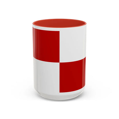 Flag of Gaeta Italy - Accent Coffee Mug-15oz-Red-Go Mug Yourself