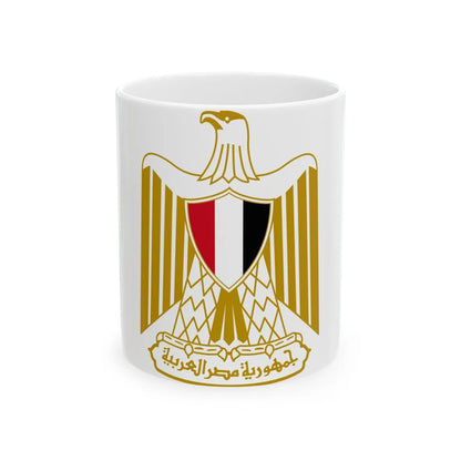 Coat of arms of Egypt (Official) - White Coffee Mug-11oz-Go Mug Yourself