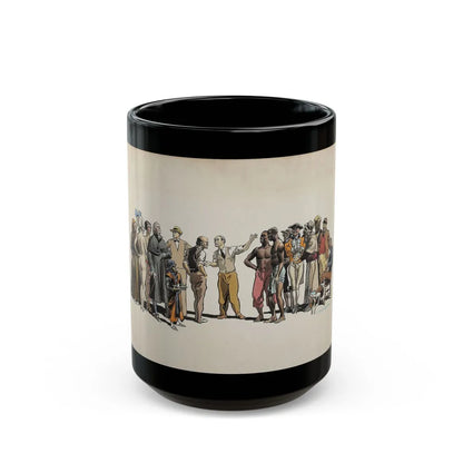 Crowd Scene Illustration (1932) - Black Coffee Mug-15oz-Go Mug Yourself