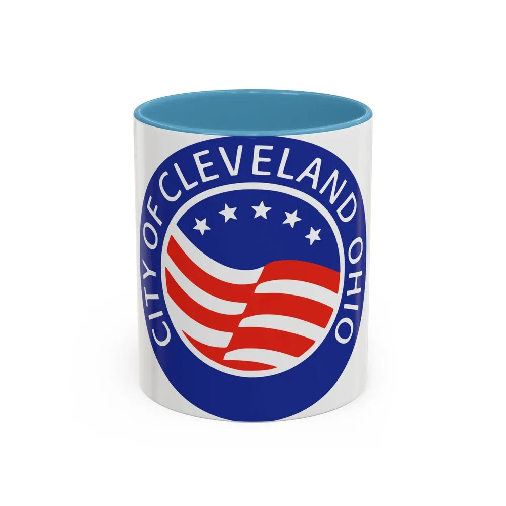 Seal of Cleveland Ohio - Accent Coffee Mug-11oz-Light Blue-Go Mug Yourself