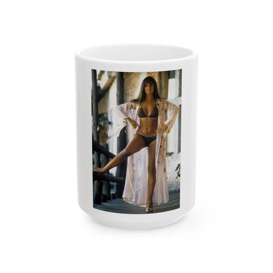 Caroline Munro #61 (Vintage Female Icon) White Coffee Mug-15oz-Go Mug Yourself