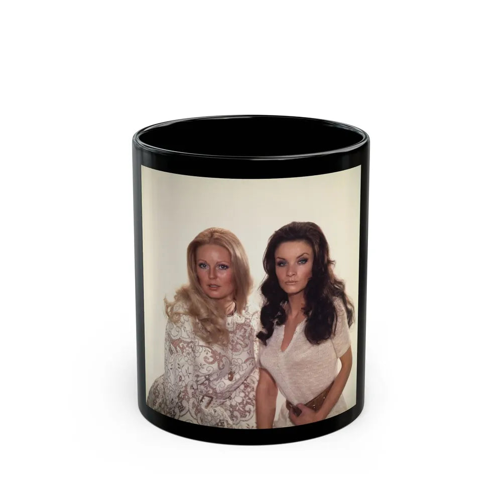 Veronica Carlson #102 with, Hammer Actress Kate O'Mara (Vintage Female Icon) Black Coffee Mug-11oz-Go Mug Yourself