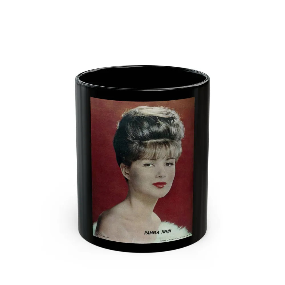 Pamela Tiffin #132 - Mag. Page (Vintage Female Icon) Black Coffee Mug-11oz-Go Mug Yourself