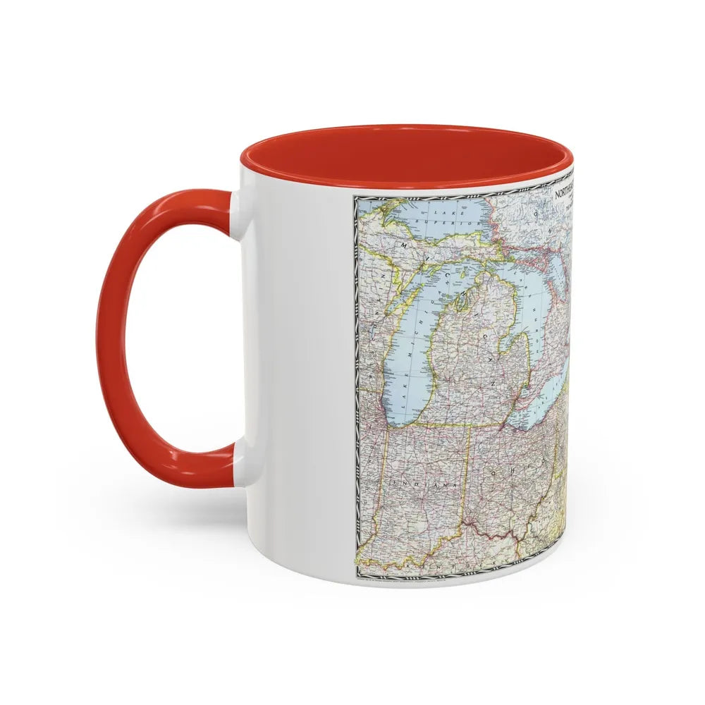 USA - Northeastern (1945) (Map) Accent Coffee Mug-Go Mug Yourself