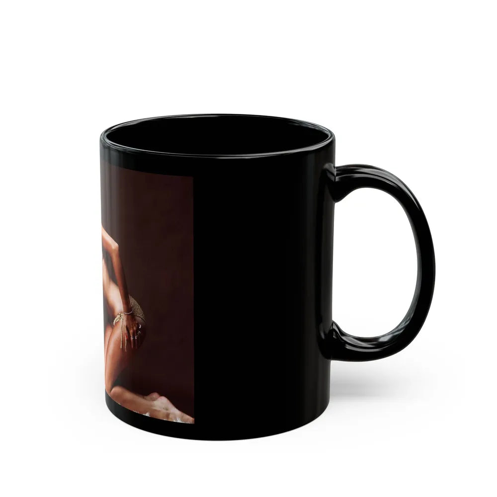 Caroline Munro #257 1 (Vintage Female Icon) Black Coffee Mug-Go Mug Yourself