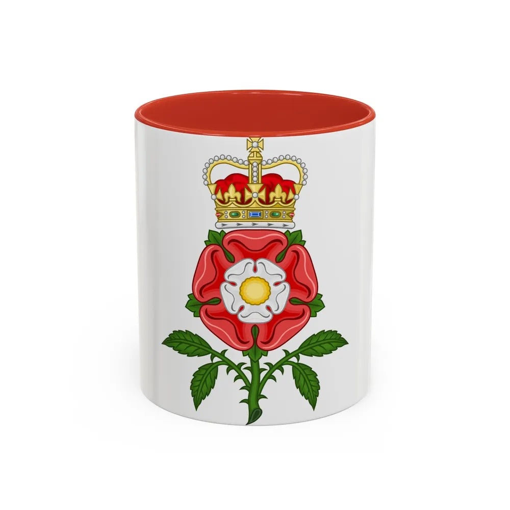 Tudor Rose Royal Badge of England - Accent Coffee Mug-11oz-Red-Go Mug Yourself