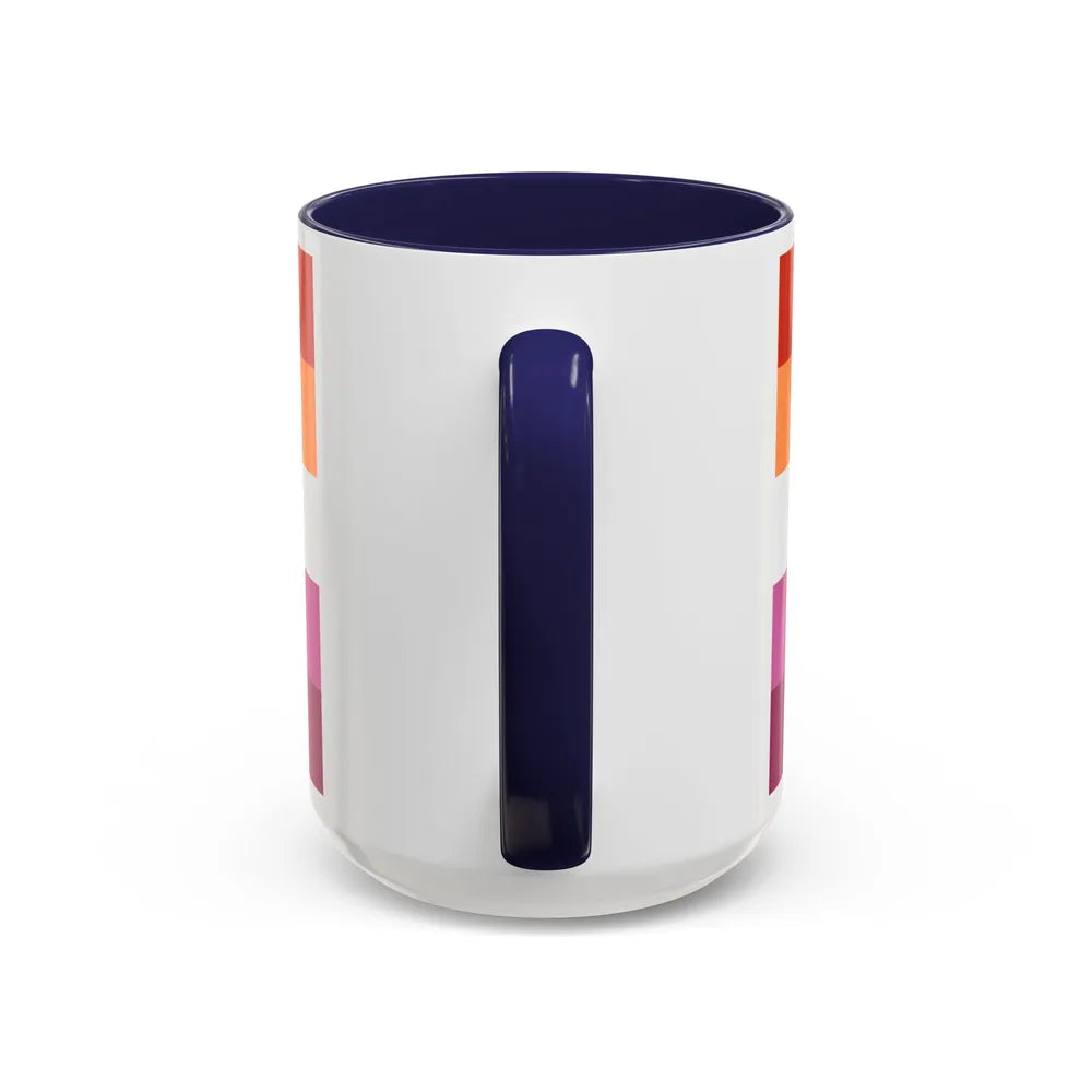 Lesbian 3 Pride Flag - Accent Coffee Mug-Go Mug Yourself