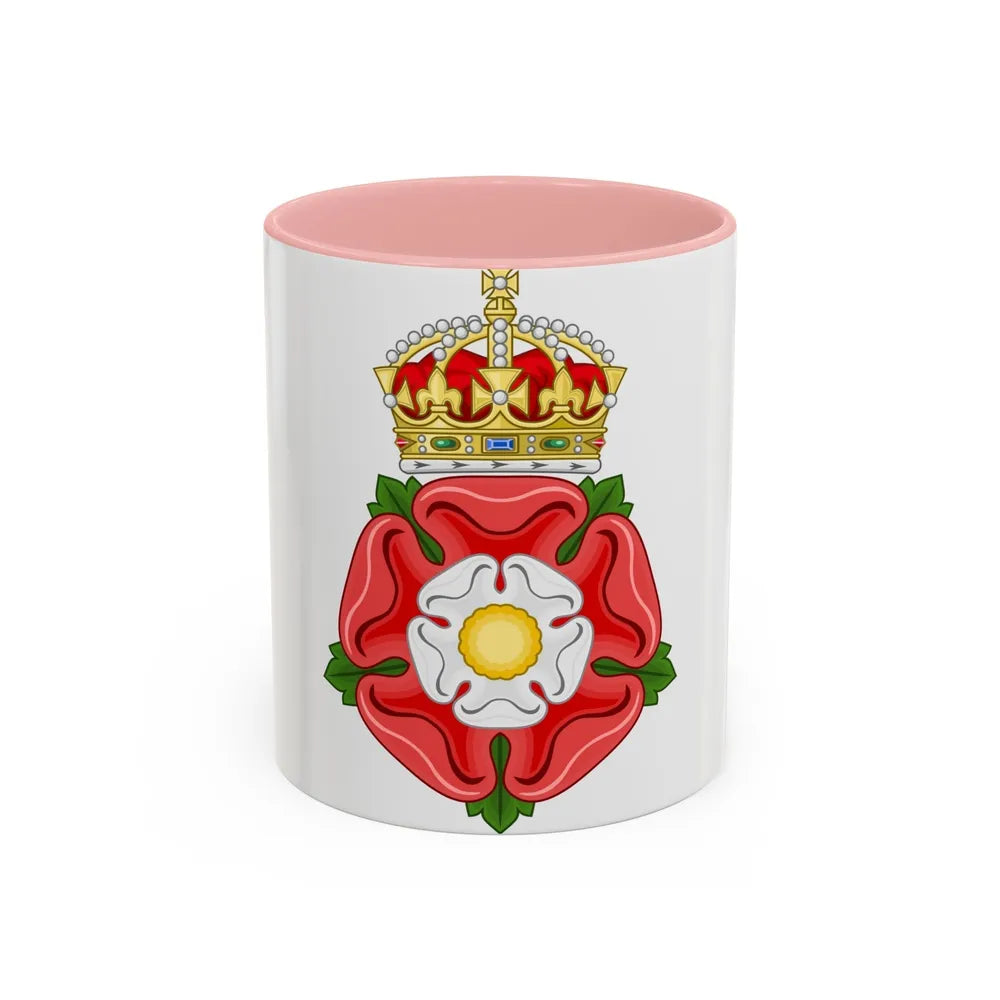 Tudor Rose, royally crowned - Accent Coffee Mug-11oz-Pink-Go Mug Yourself