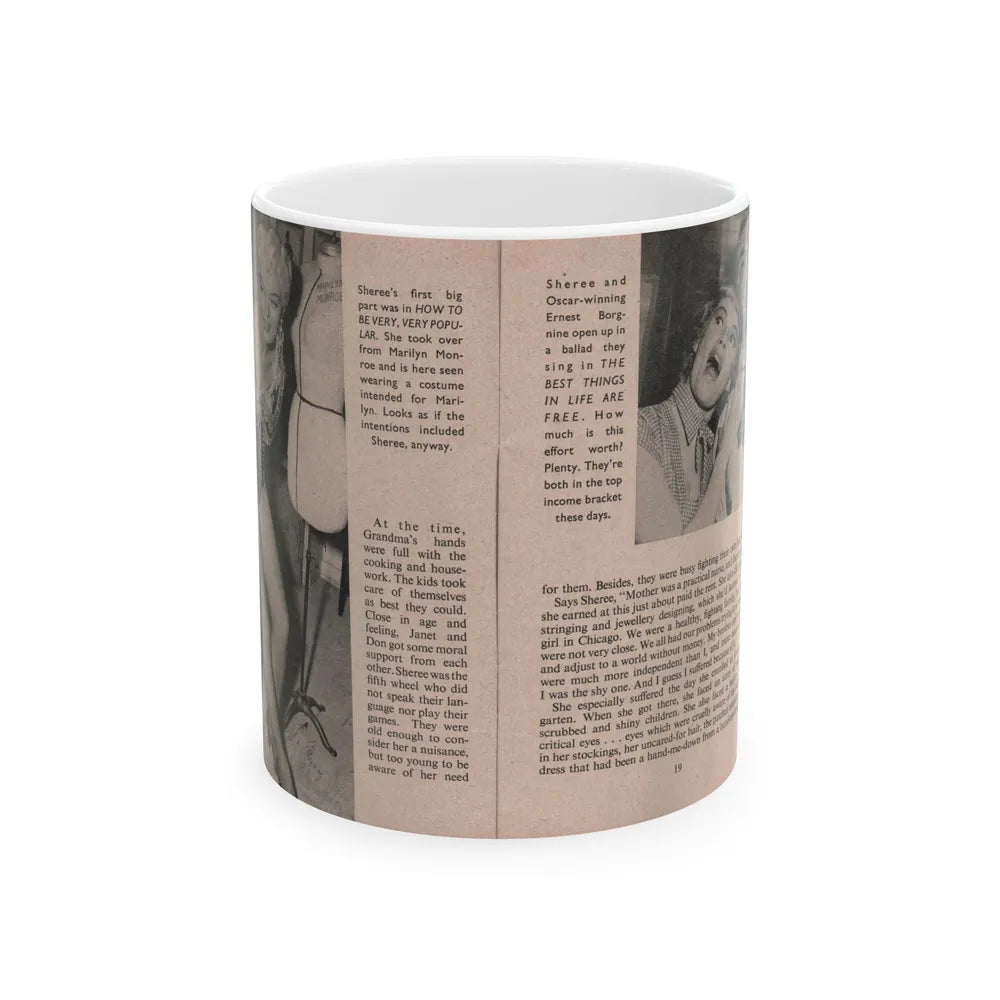 Sheree North #157 - Pages 20 & 21 from 66 PHOTOGRAPHS OF Sheree NORTH U.K. Pocket Mag. (Vintage Female Icon) White Coffee Mug-11oz-Go Mug Yourself