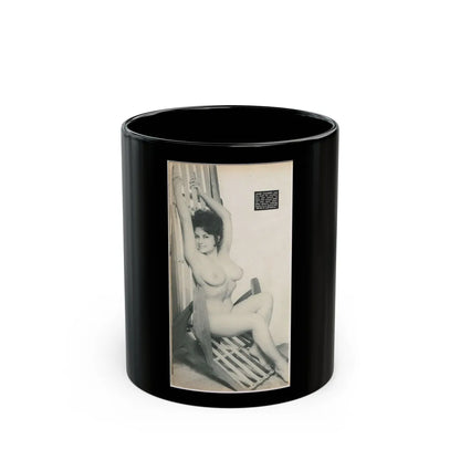 June Palmer #204 - Topless (Vintage Female Icon) Black Coffee Mug-11oz-Go Mug Yourself