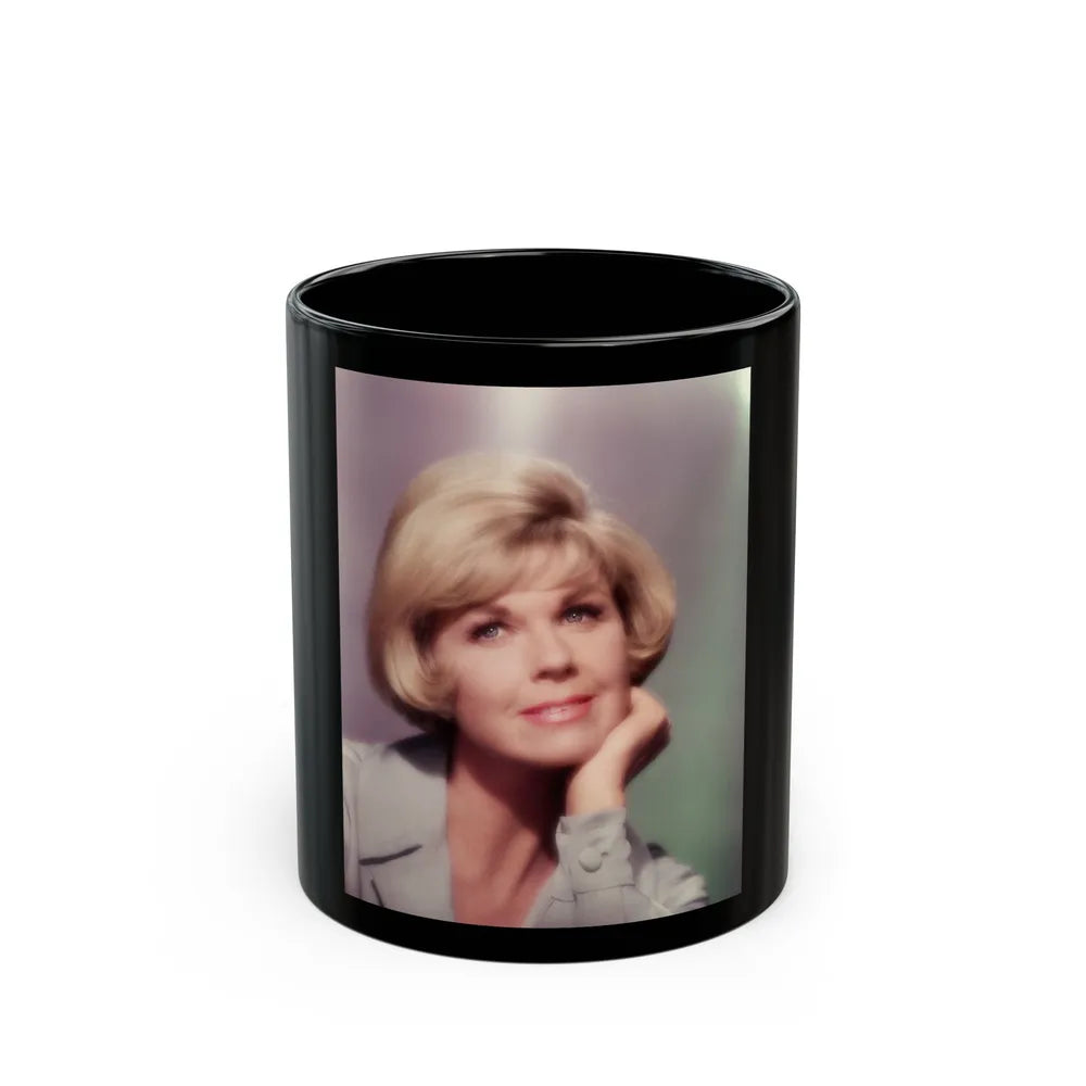 Doris Day #96 (Vintage Female Icon) Black Coffee Mug-11oz-Go Mug Yourself