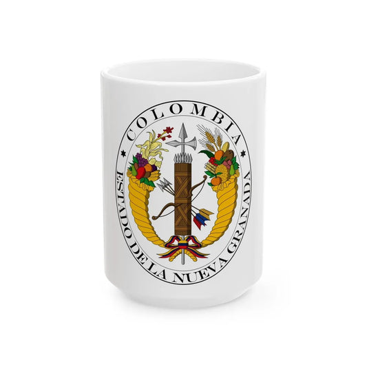 Coat of arms of New Granada (1830) - White Coffee Mug-15oz-Go Mug Yourself