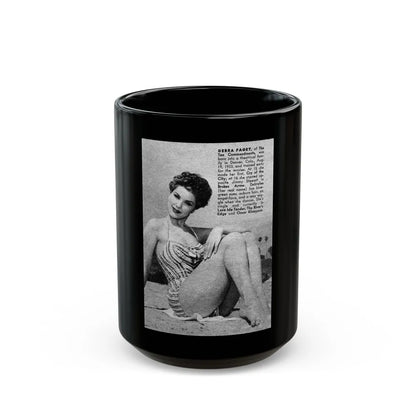 Debra Paget #441 - B&W Mag. Scan (Vintage Female Icon) Black Coffee Mug-15oz-Go Mug Yourself