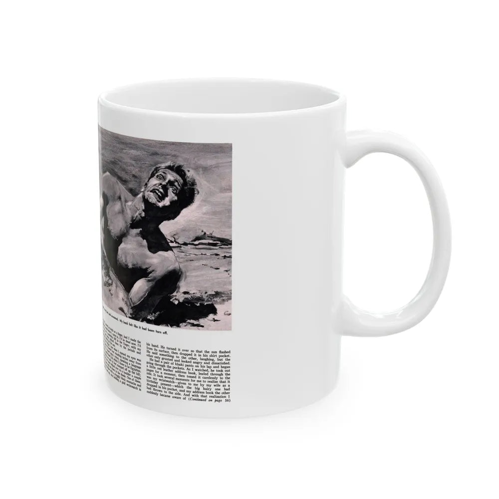 Death of an Israeli Patrol, Male magazine, September 1956 - White Coffee Mug-Go Mug Yourself