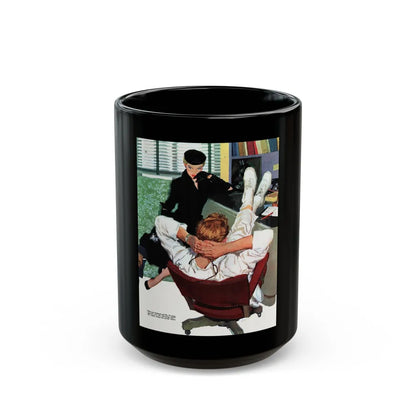 Calendar Girl, Collier's magazine, September 20, 1952 - Black Coffee Mug-15oz-Go Mug Yourself