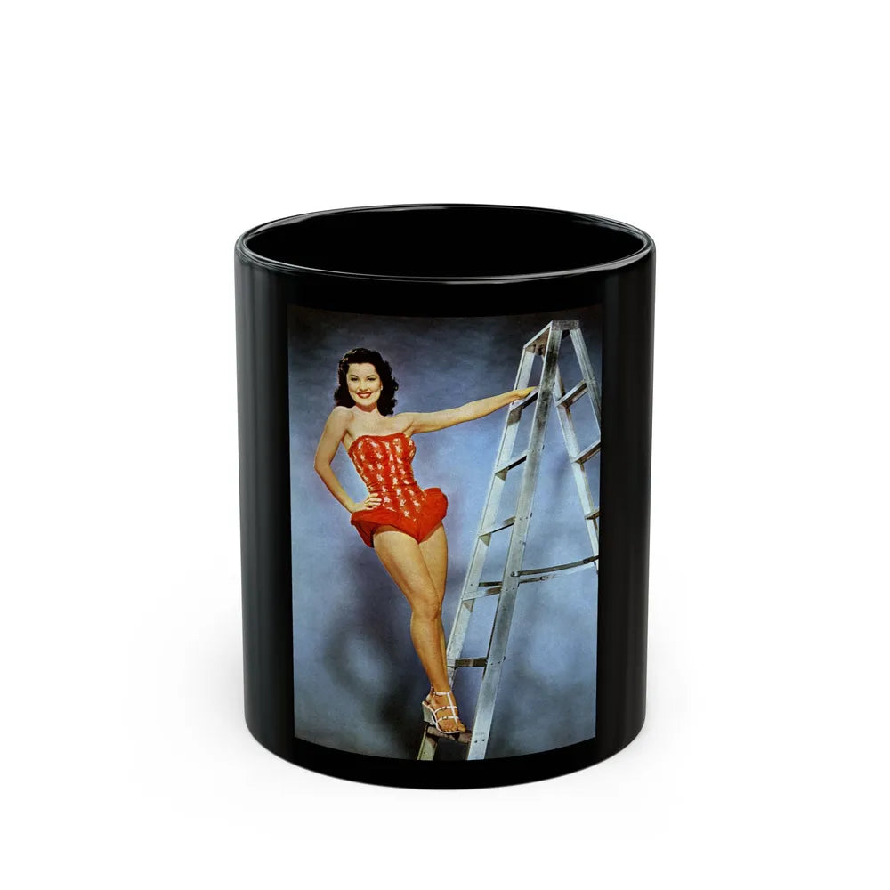 Debra Paget #259 2 (Vintage Female Icon) Black Coffee Mug-11oz-Go Mug Yourself