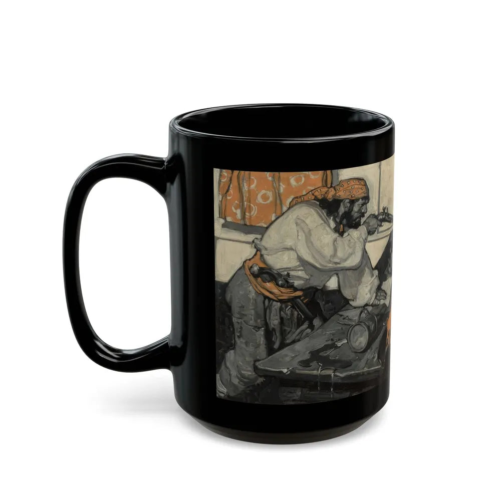 Captain Blood, American Magazine interior illustration - Black Coffee Mug-Go Mug Yourself