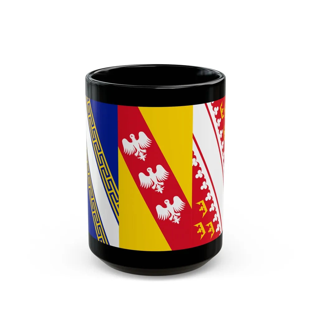 Flag of Grand Est France 2 - Black Coffee Mug-15oz-Go Mug Yourself