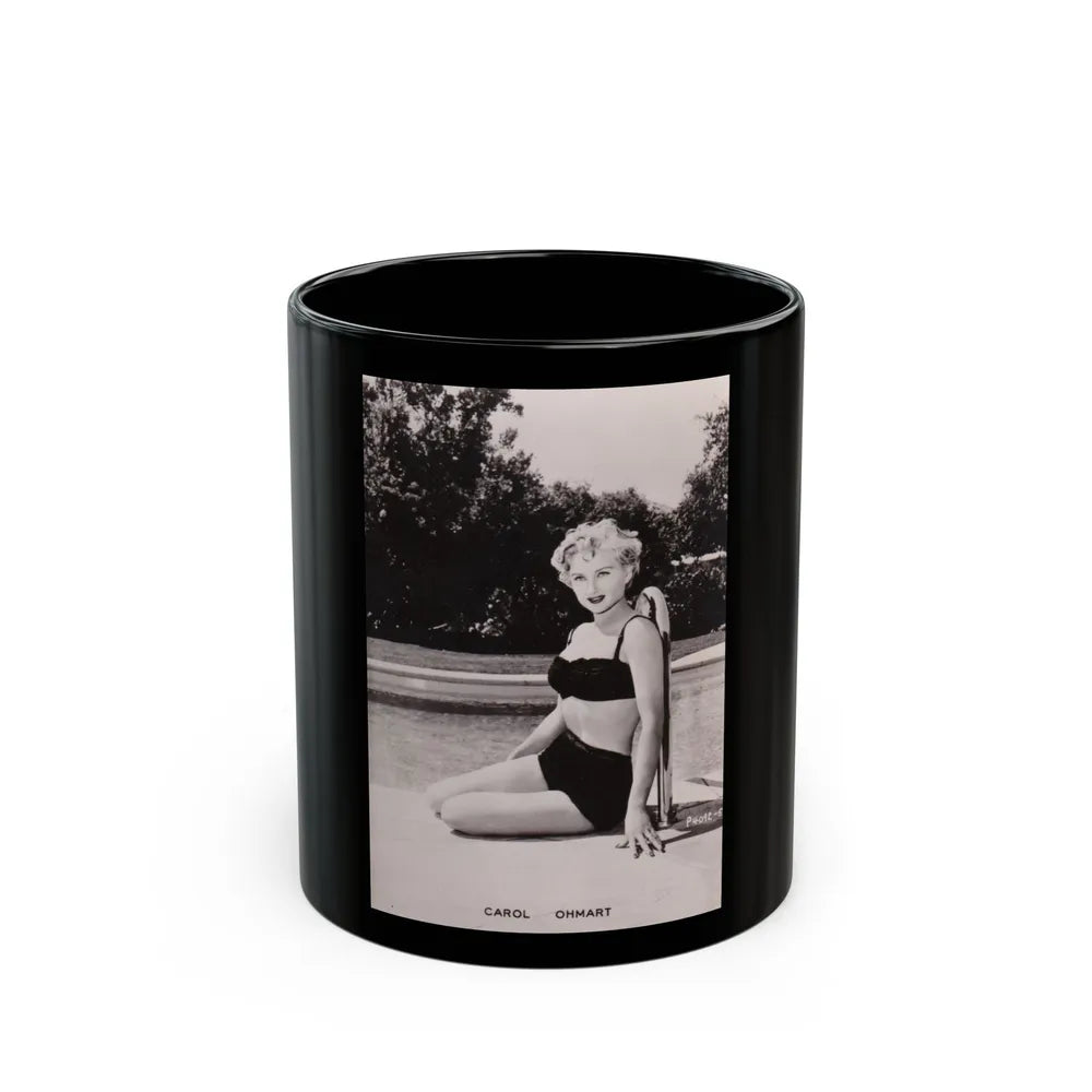 Carol Ohmart #68 (Vintage Female Icon) Black Coffee Mug-11oz-Go Mug Yourself