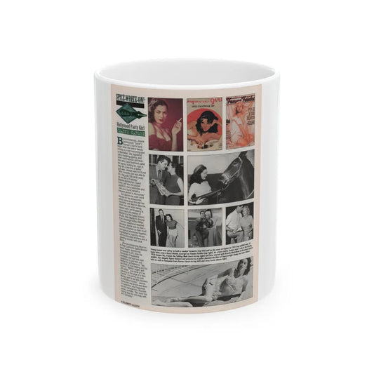 Jeanne Carmen #143 - Celebrity Sleuth Magazine Article & 9 Photos B&W+Color on Page 4 (Vintage Female Icon) White Coffee Mug-11oz-Go Mug Yourself