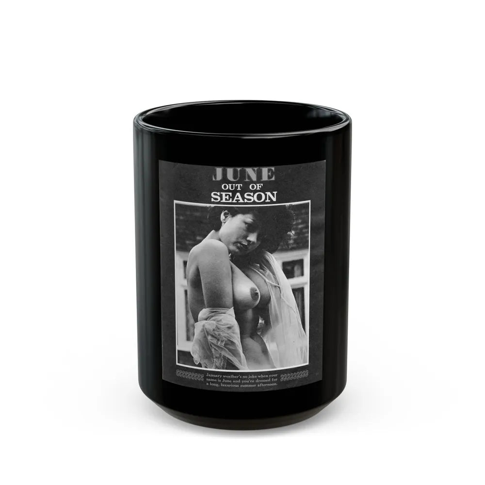 June Palmer #326 - Nude (Vintage Female Icon) Black Coffee Mug-15oz-Go Mug Yourself