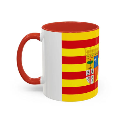 Flag of Aragon Spain - Accent Coffee Mug-Go Mug Yourself