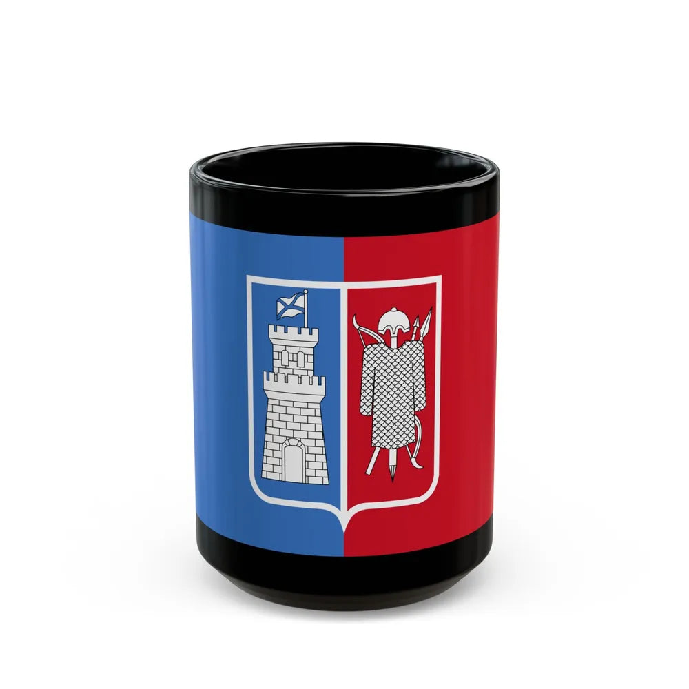 Flag of Rostov na Donu Russia - Black Coffee Mug-15oz-Go Mug Yourself