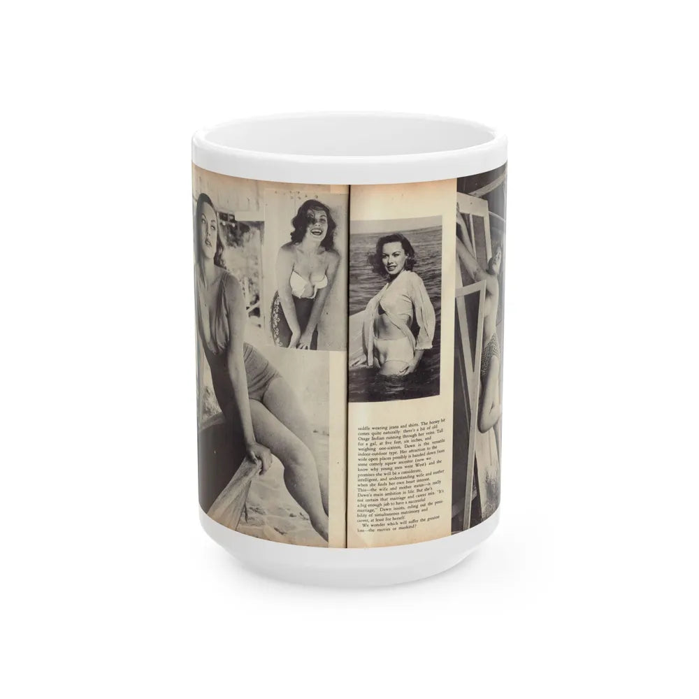 Dawn Richard #103 - [Pages 33 & 34] Including Pages 4 & 5 of 5 with, 4 B&W Photos+Article Ending from ADVENTURE Dec. '60 Mag. (Vintage Female Icon) White Coffee Mug-15oz-Go Mug Yourself