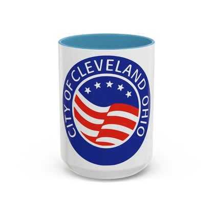 Seal of Cleveland Ohio - Accent Coffee Mug-15oz-Light Blue-Go Mug Yourself