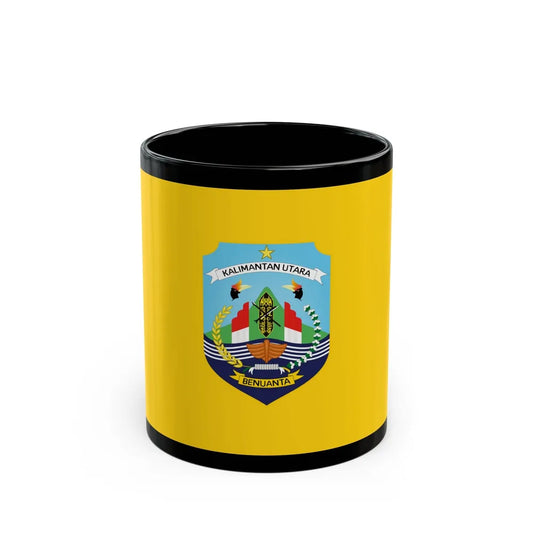 Flag of North Kalimantan Indonesia - Black Coffee Mug-11oz-Go Mug Yourself