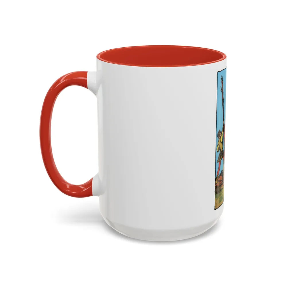 The 5 of Wands (Tarot Card) Accent Coffee Mug-Go Mug Yourself