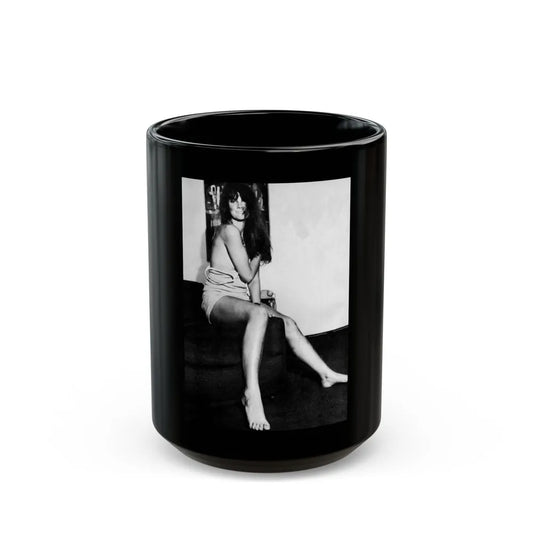 Caroline Munro #239 (Vintage Female Icon) Black Coffee Mug-15oz-Go Mug Yourself