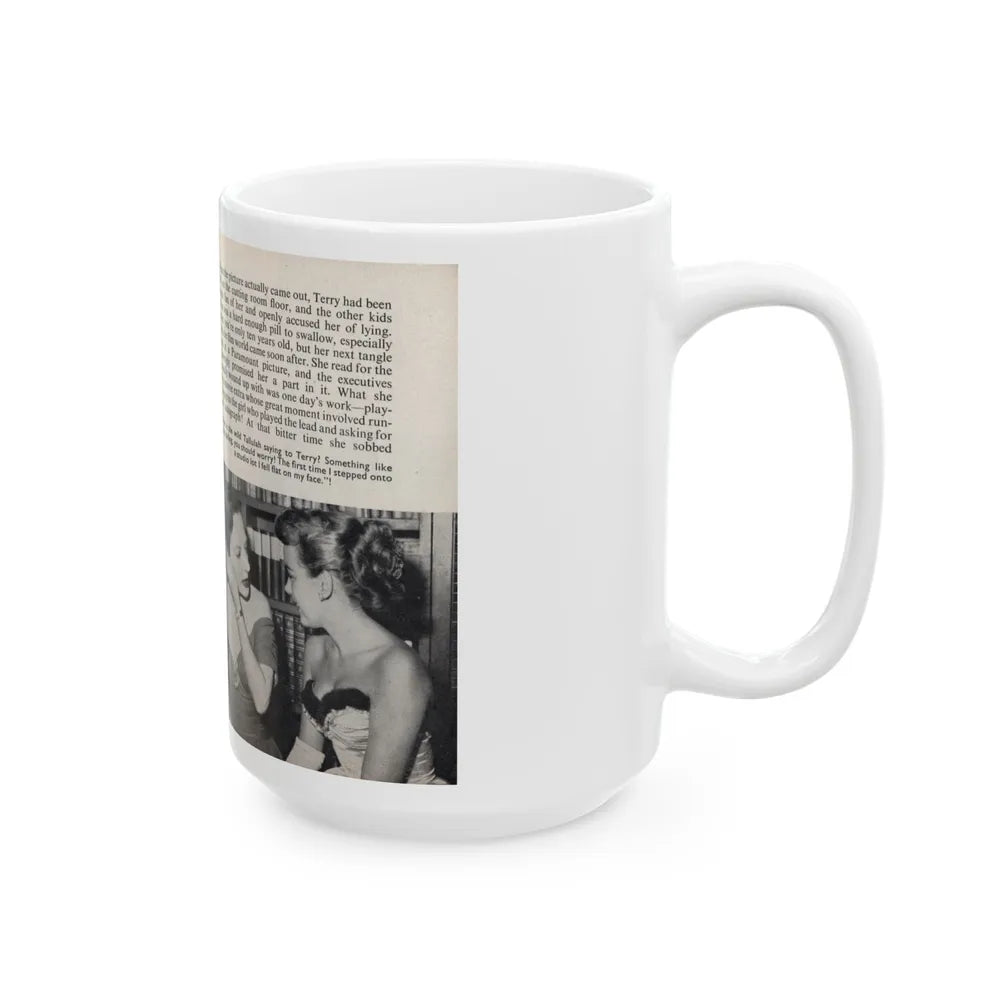 Terry Moore #438 - 66 PHOTOGRAPHS OF Terry MOORE U.K. Pocket Mag. Pages 6 & 7 (Vintage Female Icon) White Coffee Mug-Go Mug Yourself