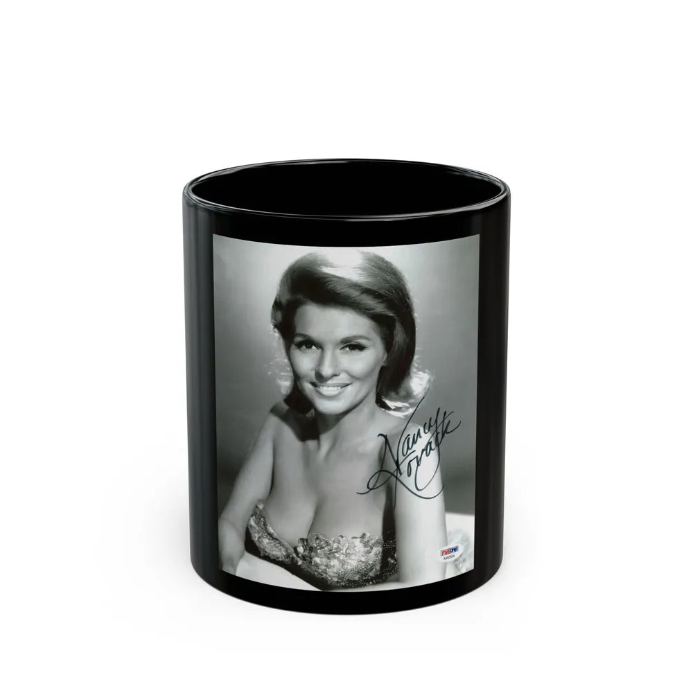 Nancy Kovack #52 (Vintage Female Icon) Black Coffee Mug-11oz-Go Mug Yourself