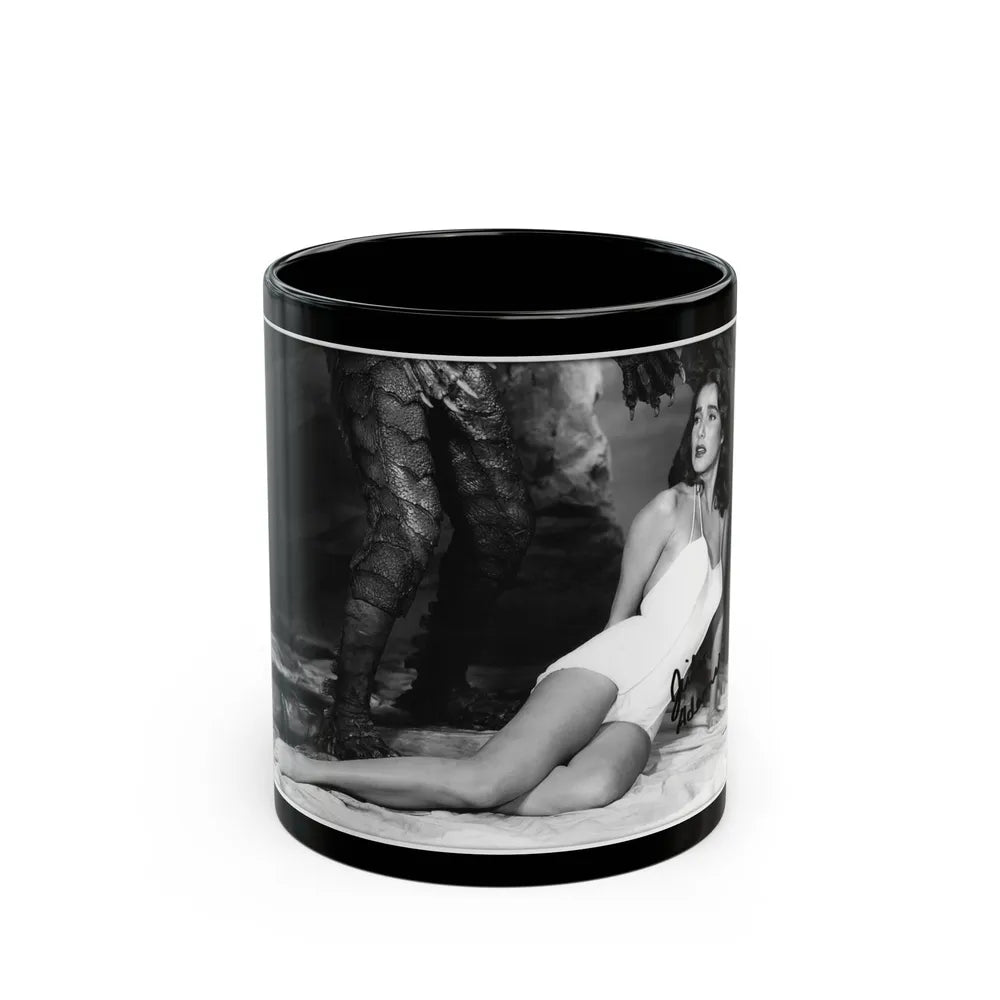 Julia Adams #212 - 8x10 B&W Full Body 1-Piece Swimsuit Promo Photo for Creature From The Black Lagoon '54 1 (Vintage Female Icon) Black Coffee Mug-11oz-Go Mug Yourself