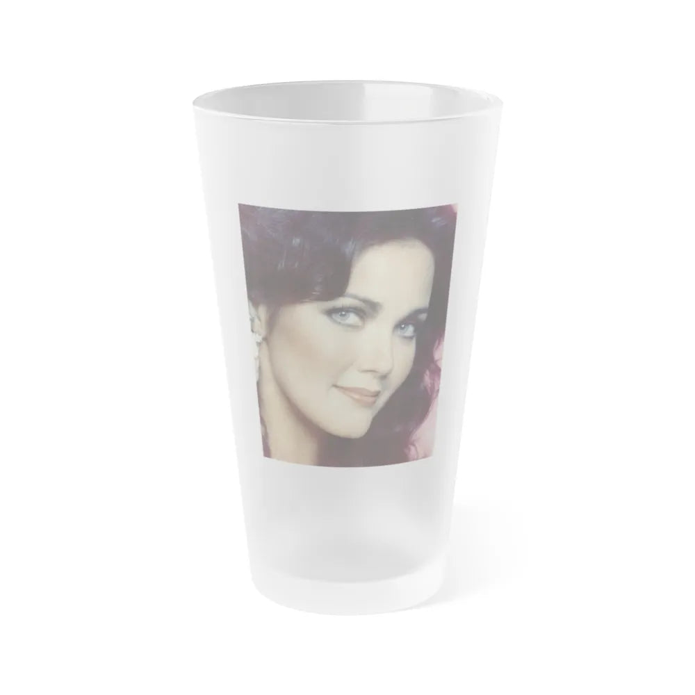 Lynda Carter #268 (Vintage Female Icon) Frosted Pint 16oz-16oz-Frosted-Go Mug Yourself